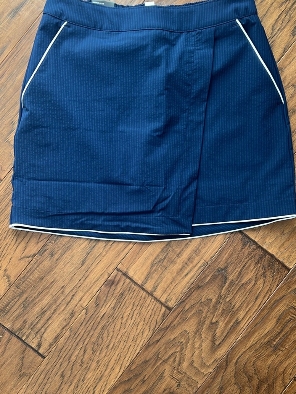 Adidas Golf Mini Skirt Navy Pinstripes with White Trim